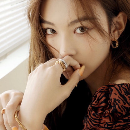 [Glitter Jewelry]CLASH SMALL HOOP EARRINGS