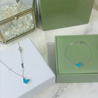 [Glitter Jewelry]BUTTERFLY TURQUOISE BUTTERFLY BRACELET SILVER