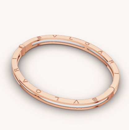 [Glitter Jewelry]ZERO 1 PINK GOLD WITH WHITE CERAMIC BRACELET