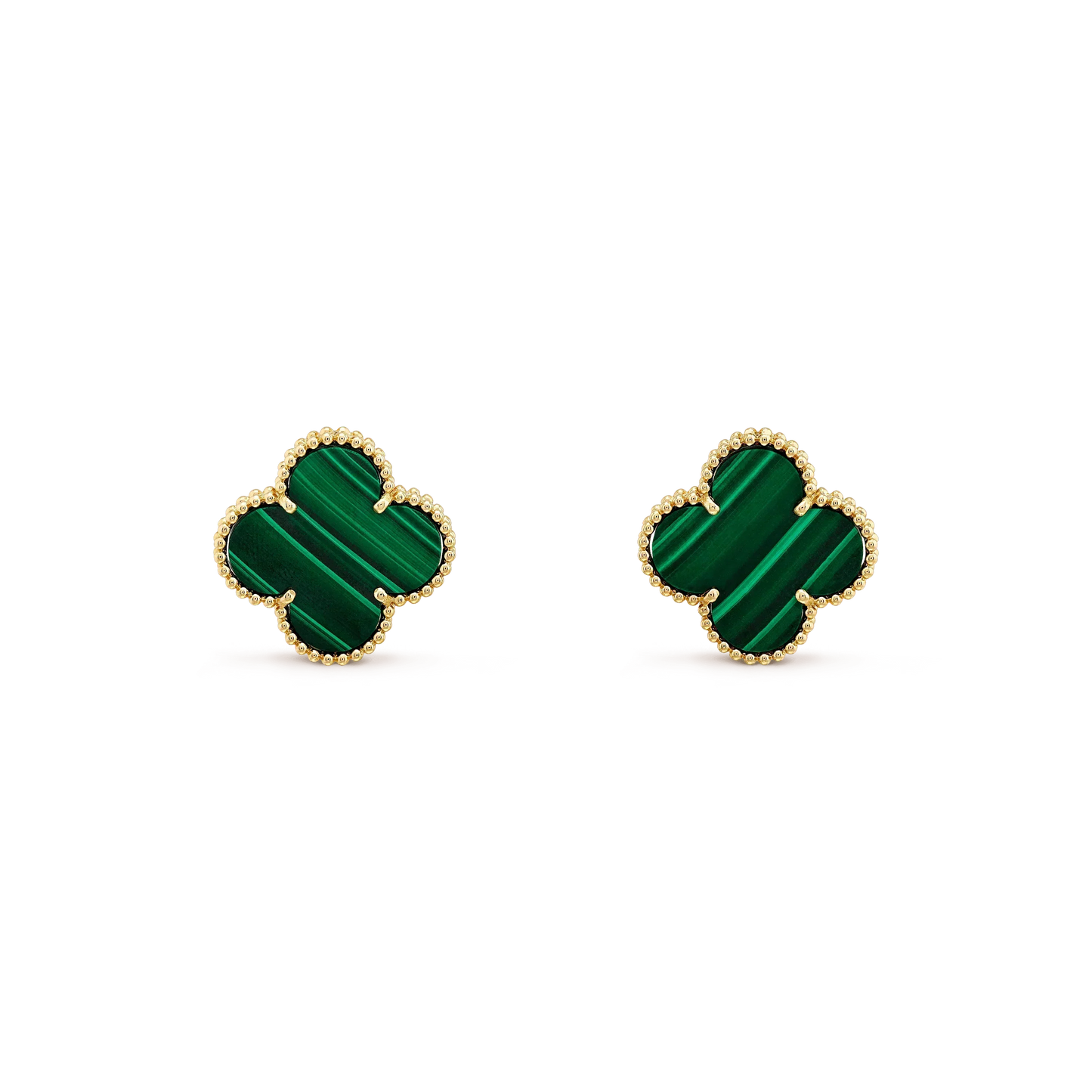 [Glitter Jewelry]CLOVER MINI 9.5MM MALACHITE  EARRINGS
