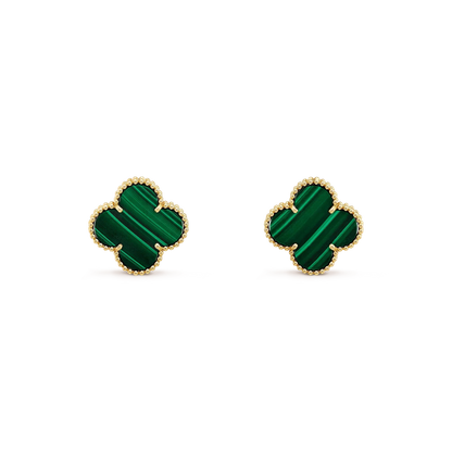 [Glitter Jewelry]CLOVER MINI 9.5MM MALACHITE  EARRINGS