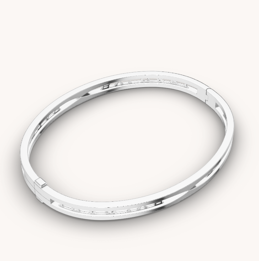 [Glitter Jewelry]ZERO 1 SPIRAL LOGO SILVER BRACELET