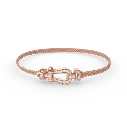 [Glitter Jewelry]FORCE SMALL HORSESHOE  DIAMOND CHAIN ROPE BRACELET