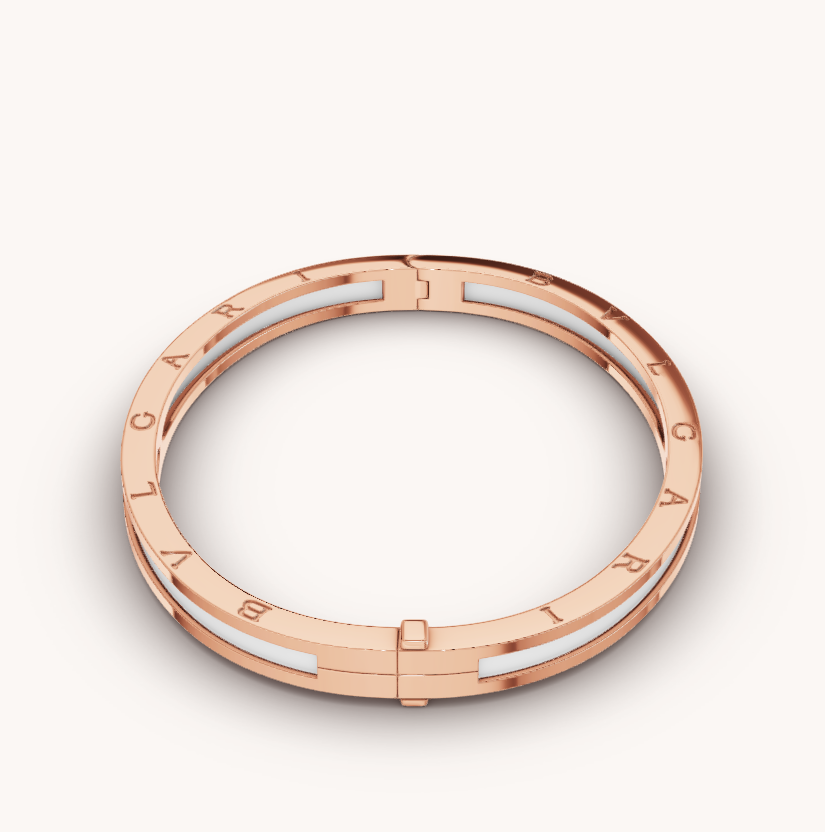 [Glitter Jewelry]ZERO 1 PINK GOLD WITH WHITE CERAMIC BRACELET
