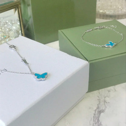 [Glitter Jewelry]BUTTERFLY TURQUOISE BUTTERFLY BRACELET SILVER