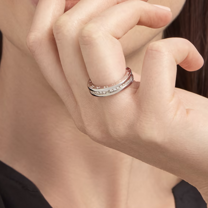 [Glitter Jewelry]ZERO 1 ONE-BAND PAVED DIAMONDS ON THE SPIRAL RING
