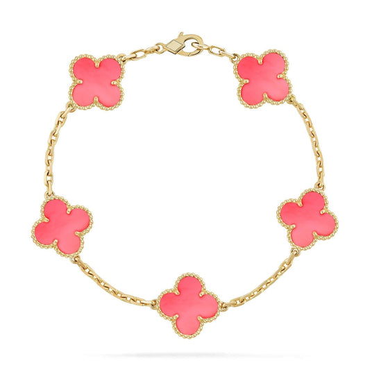 [Glitter Jewelry]CLOVER 5 PINK MOP BRACELET