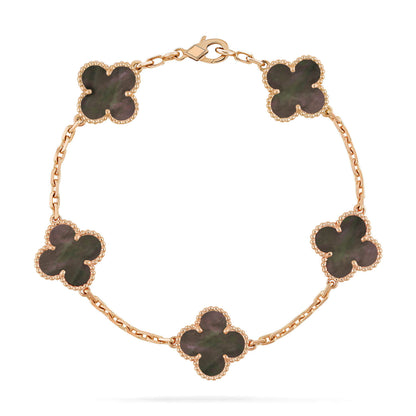 [Glitter Jewelry]CLOVER 5 MOTIF GRAY MOP  BRACELET