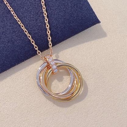 [Glitter Jewelry]TRINITY NECKLACE GOLD  DIAMONDS
