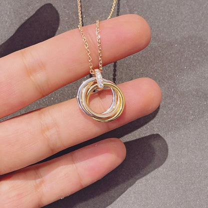 [Glitter Jewelry]TRINITY NECKLACE GOLD  DIAMONDS