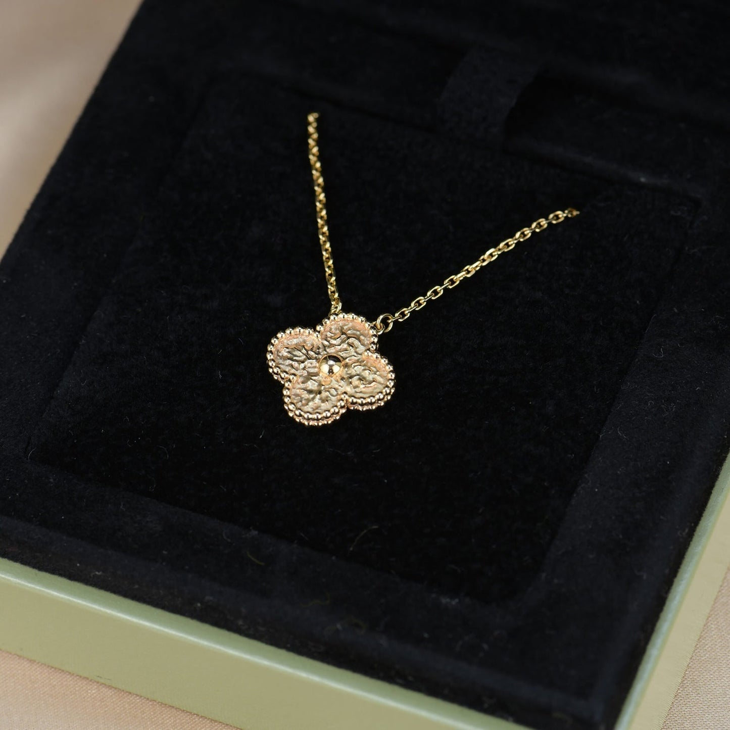 [Glitter Jewelry]CLOVER 15MM  BRONZING NECKLACE