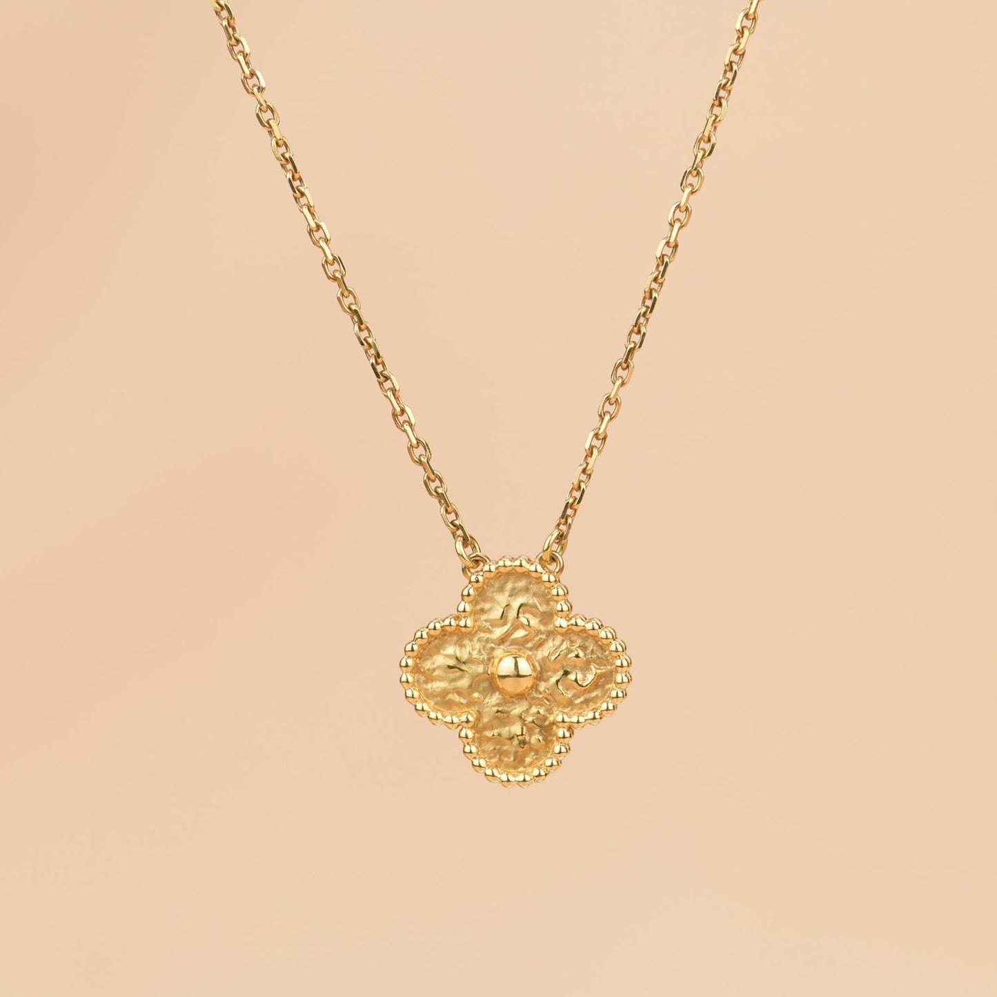 [Glitter Jewelry]CLOVER 15MM  BRONZING NECKLACE