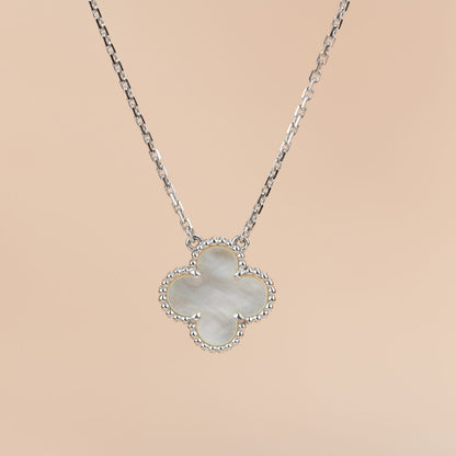 [Glitter Jewelry]CLOVER  15MM WHITE MOTHER-OF-PEARL SILVER