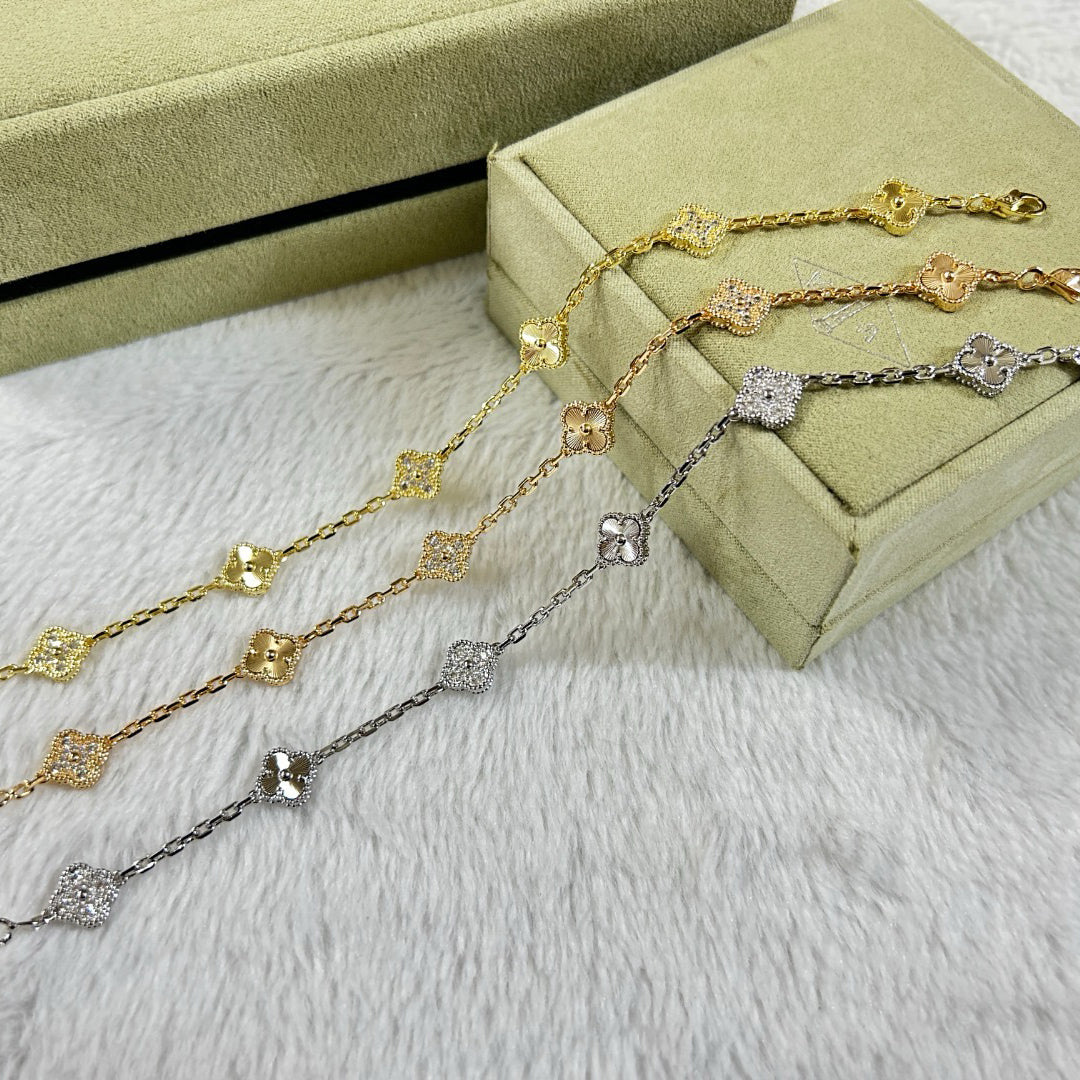 [Glitter Jewelry]CLOVER 6 MOTIF DIAMOND LASER BRACELET