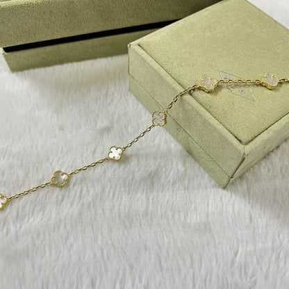 [Glitter Jewelry]CLOVER 6 MOTIF WHITE MOP BRACELET