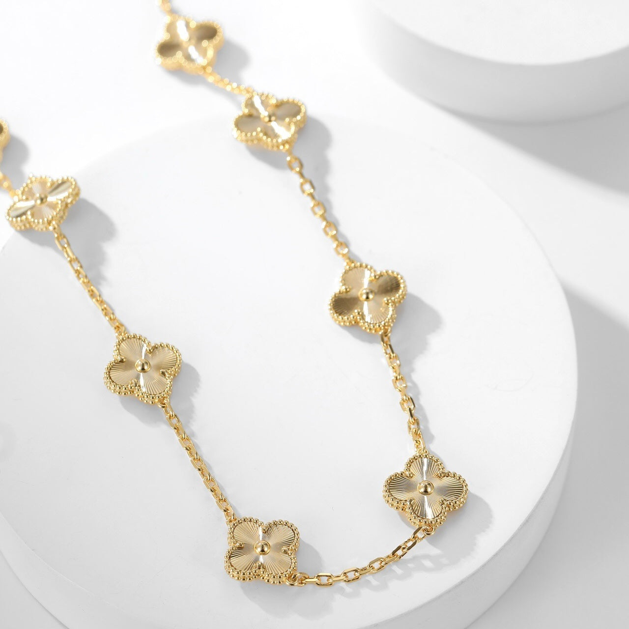 [Glitter Jewelry]CLOVER 10 MOTIFS LASER NECKLACE
