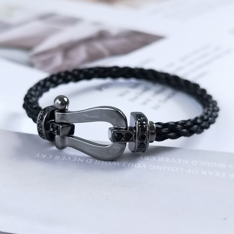 [Glitter Jewelry]FORCE LARGE SERIES HORSESHOE BLACK SAMURAI BRACELET