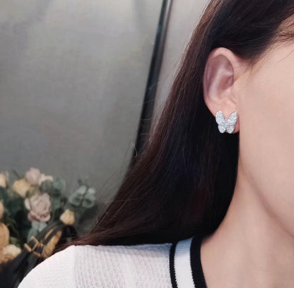 [Glitter Jewelry]BUTTERFLY ALL DIAMOND EARRINGS