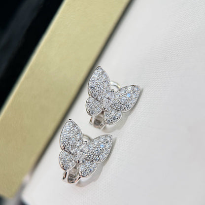 [Glitter Jewelry]BUTTERFLY ALL DIAMOND EARRINGS