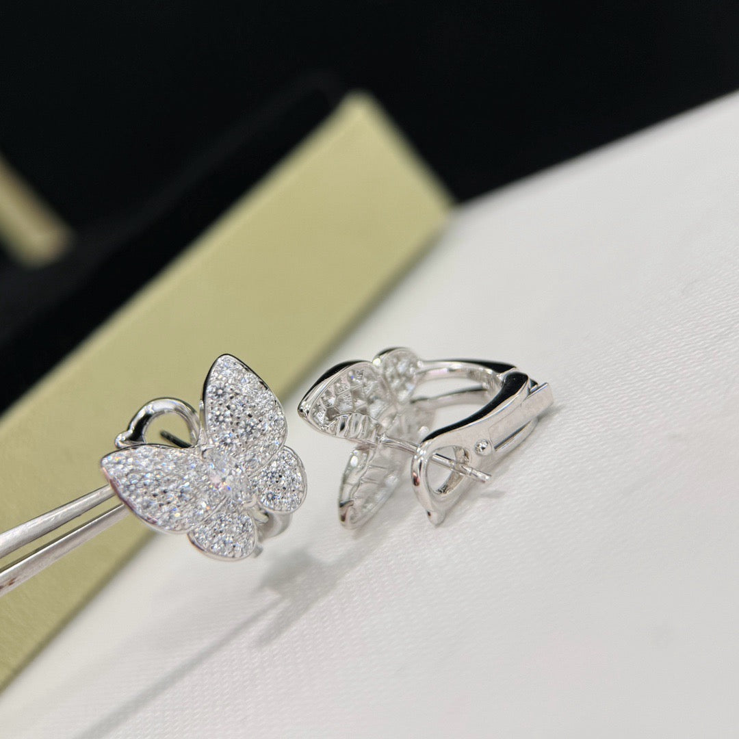 [Glitter Jewelry]BUTTERFLY ALL DIAMOND EARRINGS