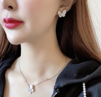[Glitter Jewelry]BUTTERFLY ALL DIAMOND EARRINGS