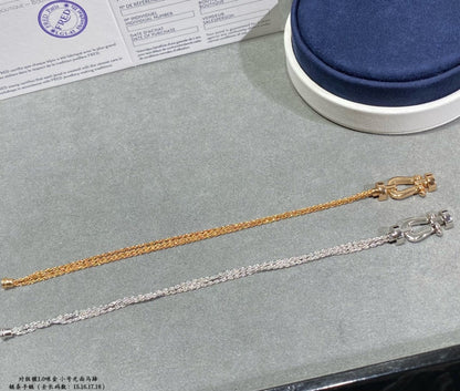 [Glitter Jewelry]FORCE SMALL HORSESHOE  DIAMOND CHAIN ROPE BRACELET