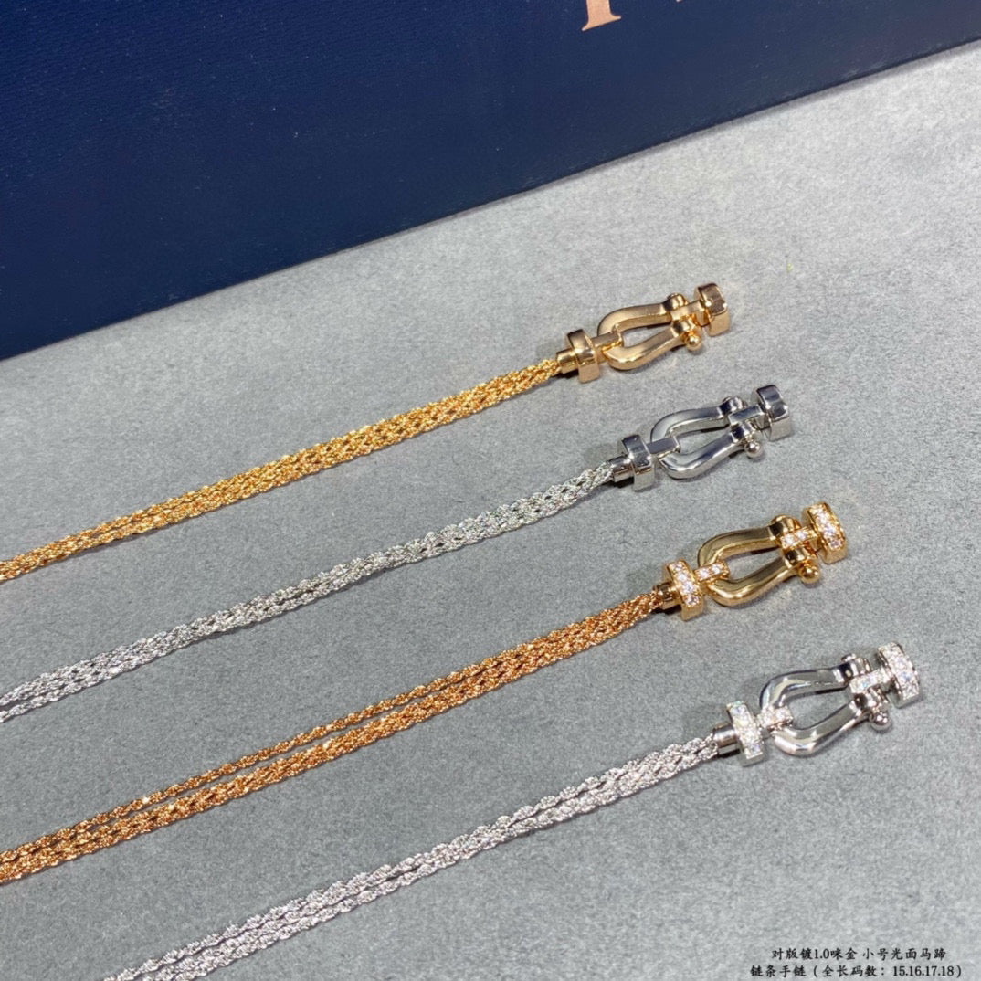 [Glitter Jewelry]FORCE SMALL HORSESHOE  DIAMOND CHAIN ROPE BRACELET