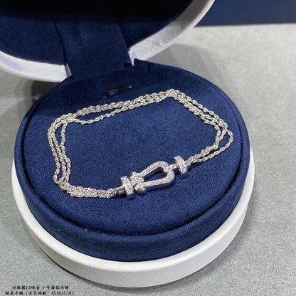 [Glitter Jewelry]FORCE SMALL HORSESHOE  DIAMOND CHAIN ROPE BRACELET