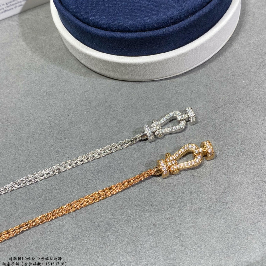 [Glitter Jewelry]FORCE SMALL HORSESHOE  DIAMOND CHAIN ROPE BRACELET