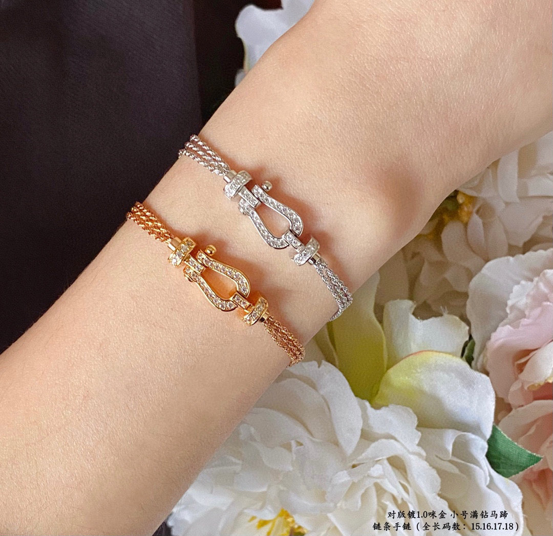 [Glitter Jewelry]FORCE SMALL HORSESHOE  DIAMOND CHAIN ROPE BRACELET