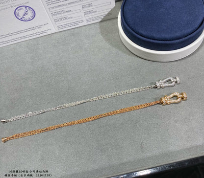 [Glitter Jewelry]FORCE SMALL HORSESHOE  DIAMOND CHAIN ROPE BRACELET