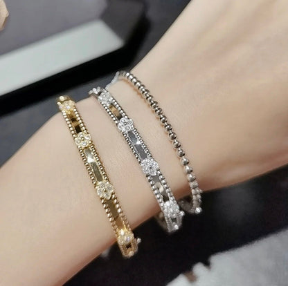 [Glitter Jewelry]CLOVER BRACELET 4MM DIAMONDS