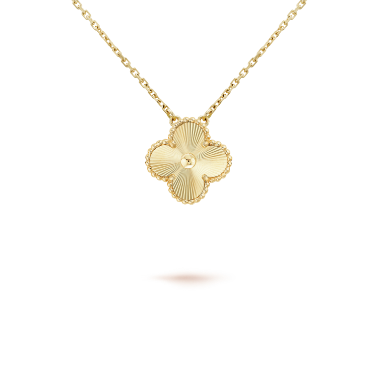 [Glitter Jewelry]CLOVER 15MM LASER NECKLACE