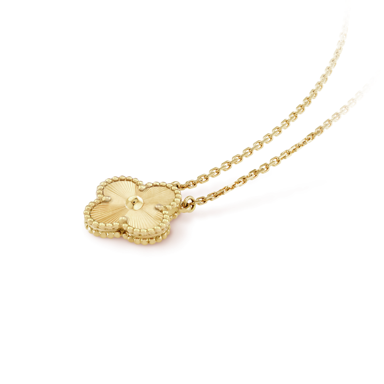[Glitter Jewelry]CLOVER 15MM LASER NECKLACE