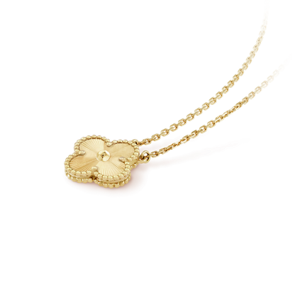 [Glitter Jewelry]CLOVER 15MM LASER NECKLACE