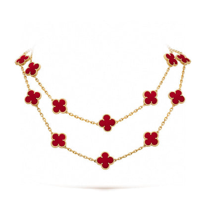 [Glitter Jewelry]CLOVER 20 MOTIFS CARNELIAN NECKLACE