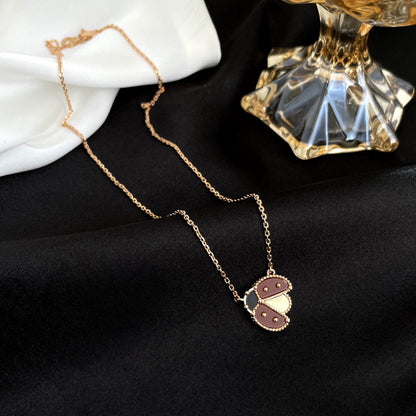 [Glitter Jewelry]LUCKY  CARNELIANS LADYBUG NECKLACE