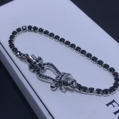 [Glitter Jewelry]FORCE  LARGE HORSESHOE FULL DIAMOND TENNIS BRACELET