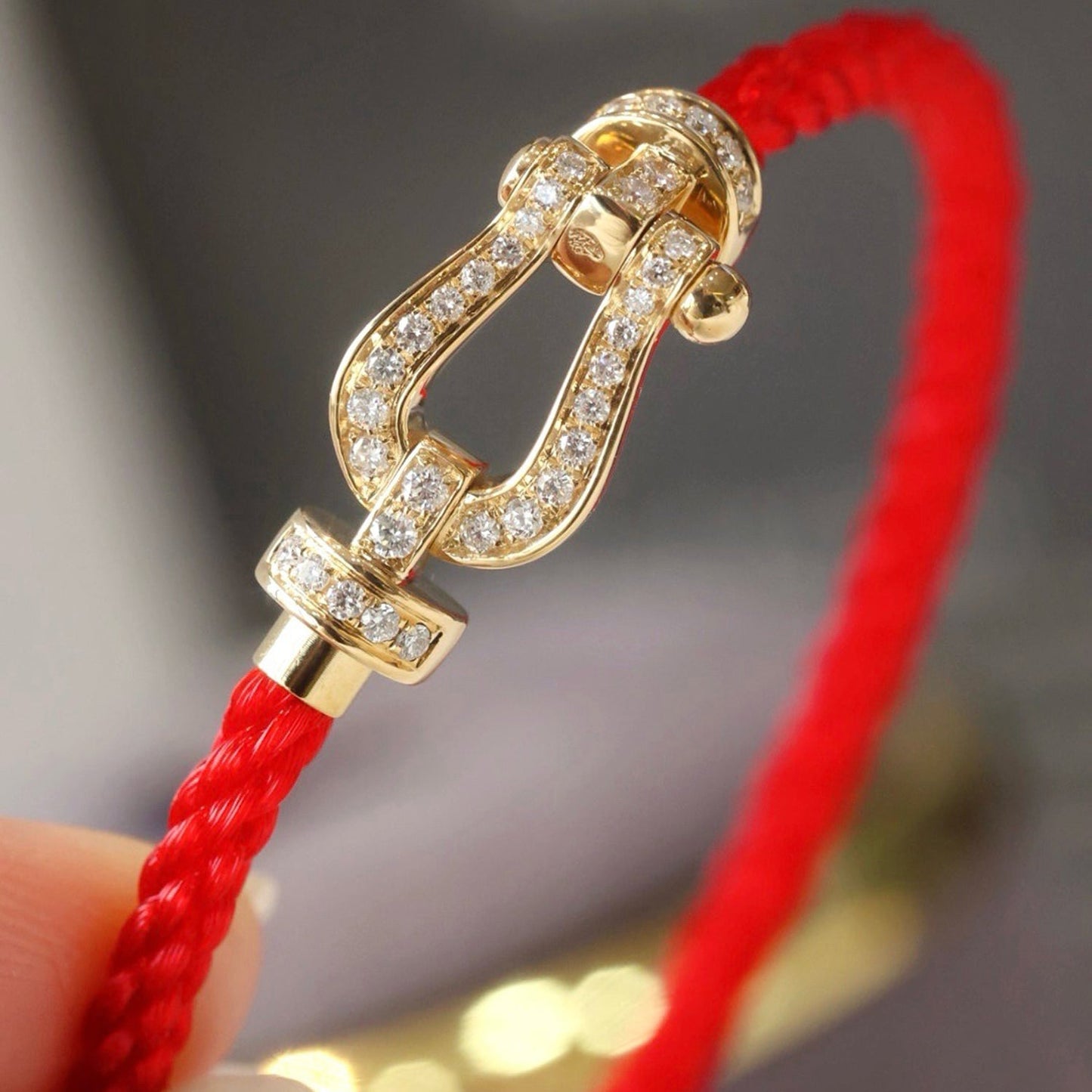 [Glitter Jewelry]FORCE LARGE HORSESHOE FULL DIAMOND BRACELET ROSE GOLD