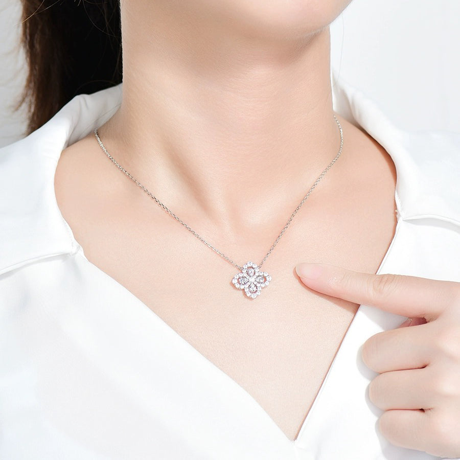 [Glitter Jewelry]LOOP NECKLACE FULL MOTIF DIAMOND 16MM MULTIPLE COLORS