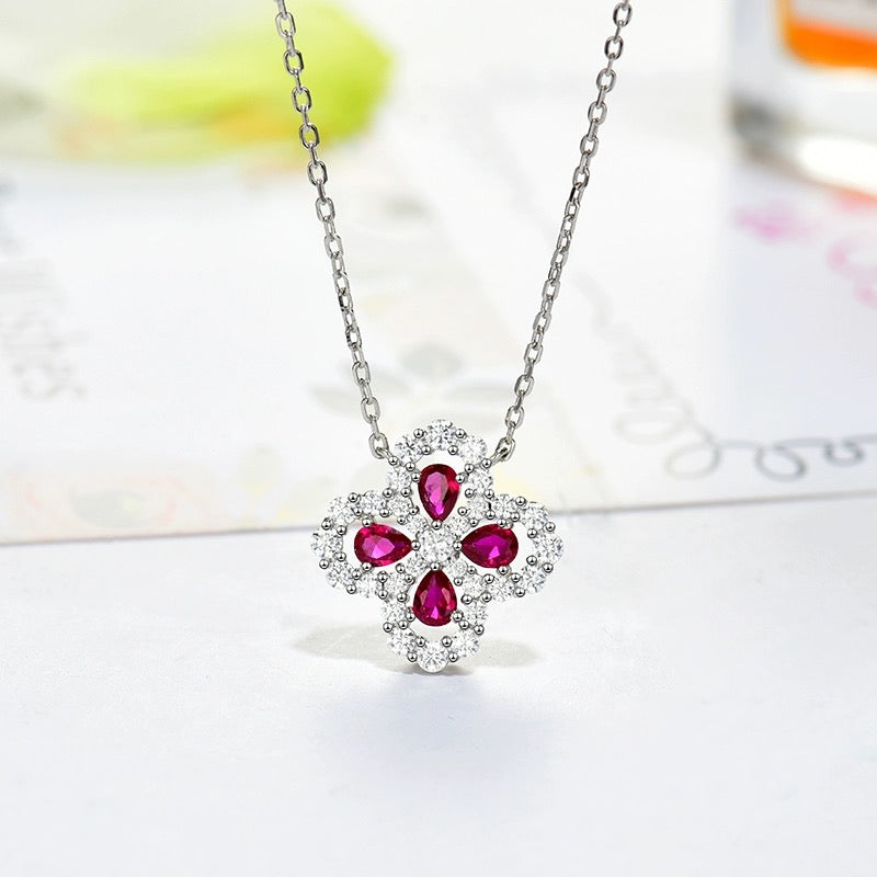 [Glitter Jewelry]LOOP NECKLACE FULL MOTIF DIAMOND 16MM MULTIPLE COLORS
