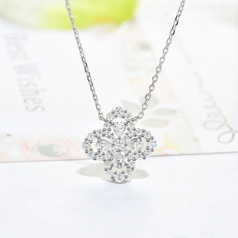 [Glitter Jewelry]LOOP NECKLACE FULL MOTIF DIAMOND 16MM MULTIPLE COLORS