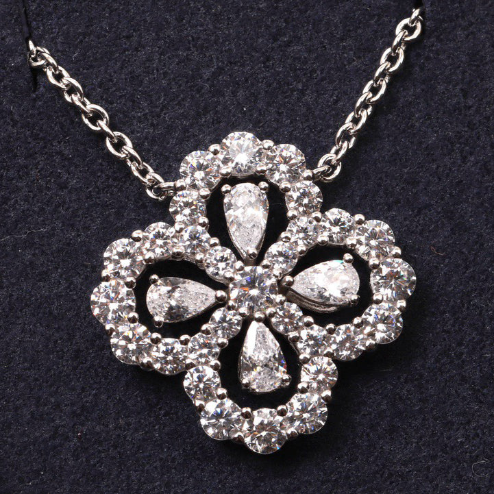[Glitter Jewelry]LOOP NECKLACE FULL MOTIF DIAMOND 16MM MULTIPLE COLORS