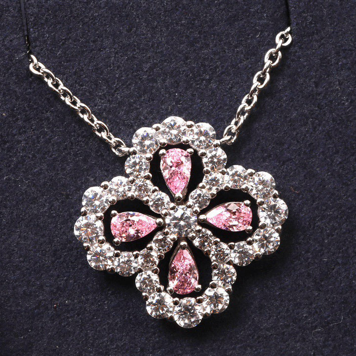 [Glitter Jewelry]LOOP NECKLACE FULL MOTIF DIAMOND 16MM MULTIPLE COLORS