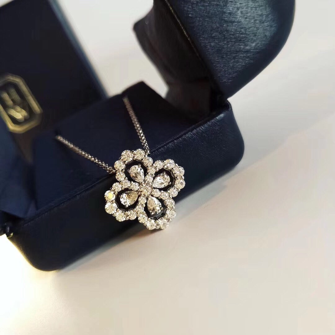 [Glitter Jewelry]LOOP NECKLACE FULL MOTIF DIAMOND 16MM MULTIPLE COLORS