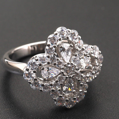 [Glitter Jewelry]LOOP RING FULL MOTIF DIAMOND 16MM SILVE