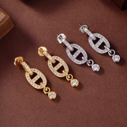 [Glitter Jewelry]HM CHAINE DIAMOND EARRINGS