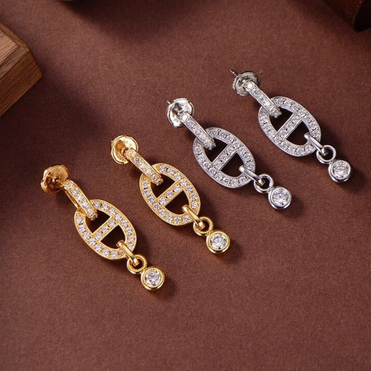 [Glitter Jewelry]HM CHAINE DIAMOND EARRINGS