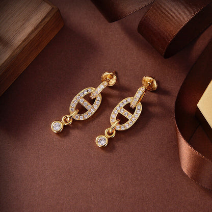 [Glitter Jewelry]HM CHAINE DIAMOND EARRINGS