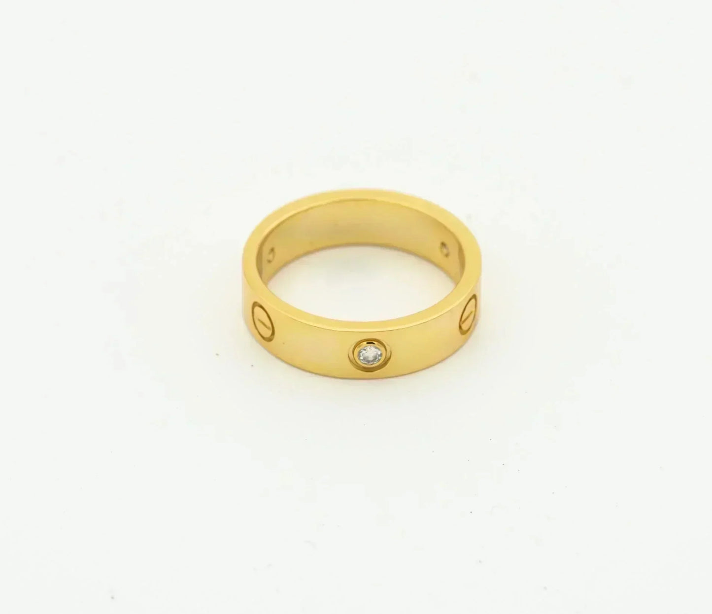 [Glitter Jewelry]LOVE RING 4MM 1 DIAMOND GOLD
